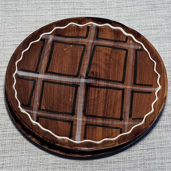 Vintage Mid Century Handmade Italian Waffle Plates (2) - Picture 4 of 11